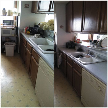 Kitchen - before and after cleaning