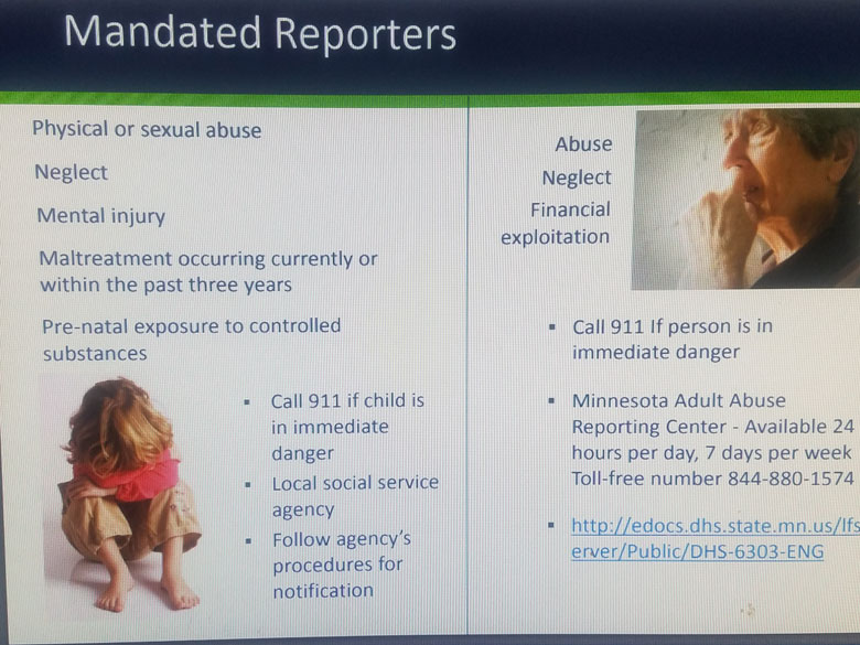 Mandated reporting for Personal Care Attendants