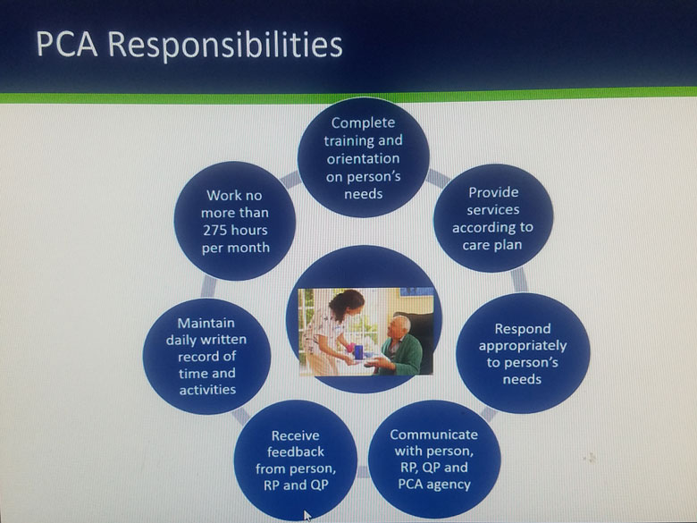 PCA Responsibilities - work rules, record-keeping, etc