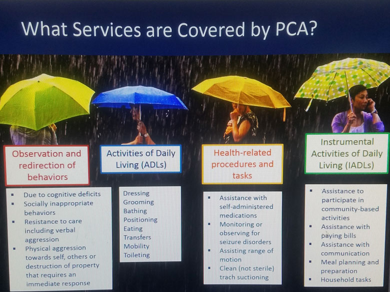 What services are covered by a Personal Care Attendant?